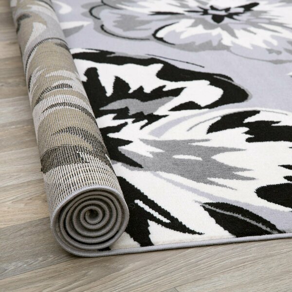 World Rug Gallery Modern Floral Area Rug 2' x 3' Gray Area Rug 9098GRAY2X3